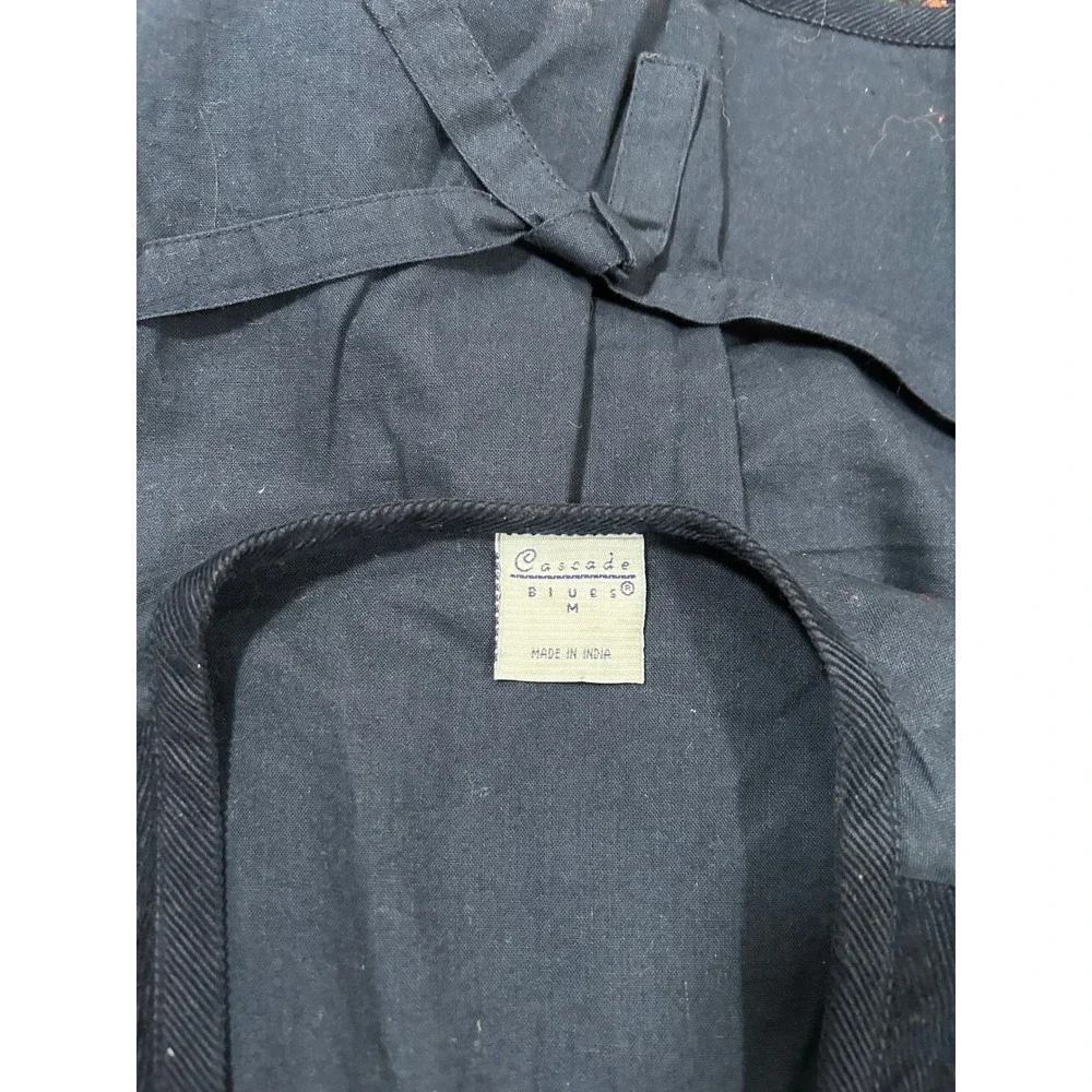 Vintage Cascade Blues Womens M Navy Corduroy Embroidered Fall‎ Farmhouse Vest - Picture 4 of 7